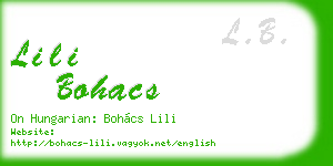 lili bohacs business card